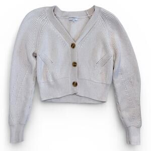 Z Supply Long Sleeve V-Neck Button Up Cardigan Sweater Size Large White